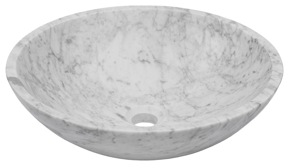 Carrara White Marble Vessel Sink