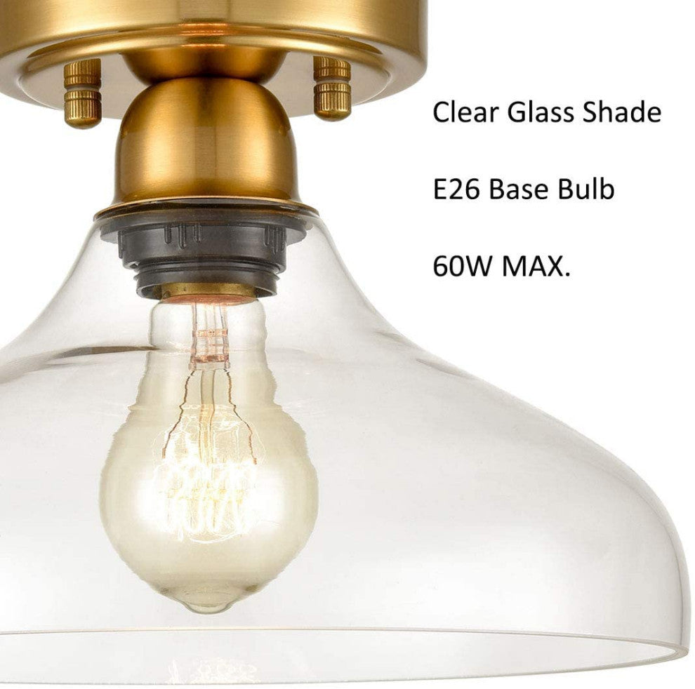 Industrial Semi Flush Ceiling Light  Glass close to ceiling light fixture