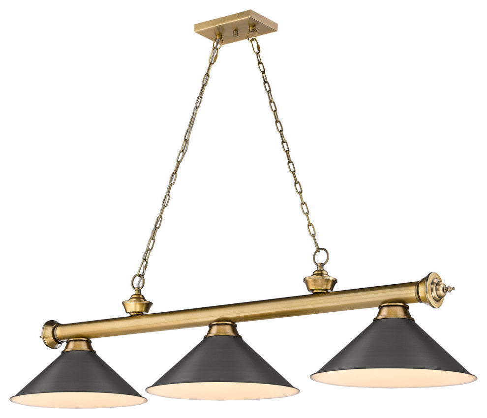 Zlite 2306-3RB-BRZ15 3-Light Billiard, Bronze