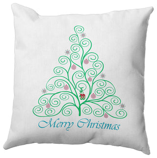 Decorated Filigree Tree Accent Pillow, Bright Green, 20"x20"