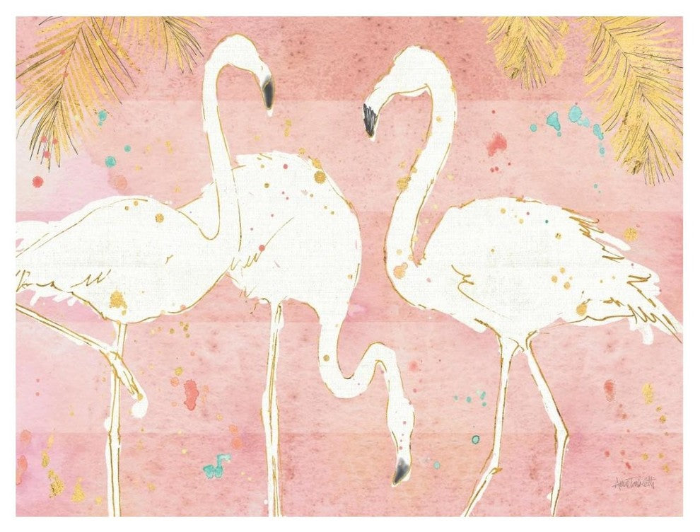 "Flamingo Fever IV" Digital Paper Print by Anne Tavoletti, 26"x20"