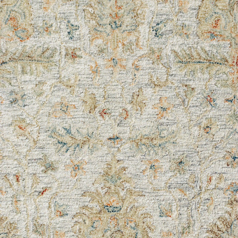 Ox Bay Vin Mel Abstract Hand-Tufted Area Rug, Ivory/Blue, 5' x 7'9"