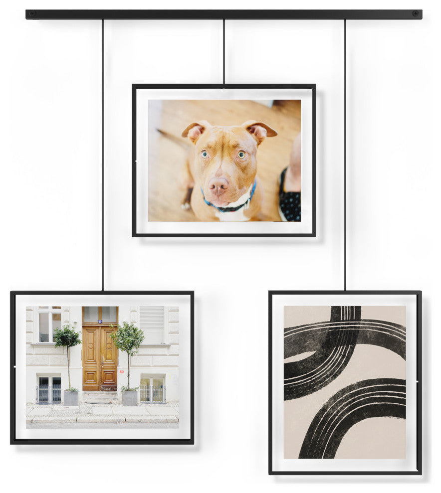 Umbra Exhibit Set of Three 8x10 Picture Frames, Black