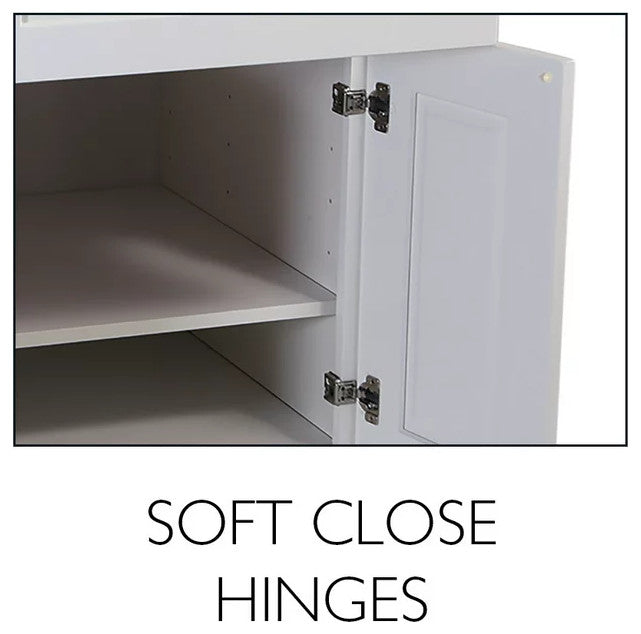 Traditional Corner Pantry Cabinet, Paneled Doors With Ample Storage Space, White