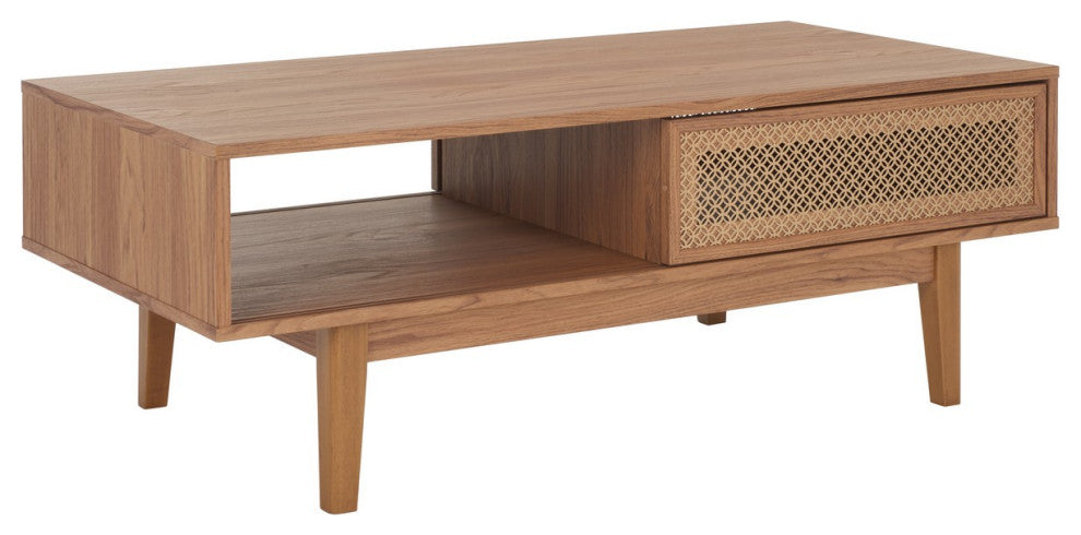 Safavieh Ceu 2 Door Coffee Table, Oak/Gold