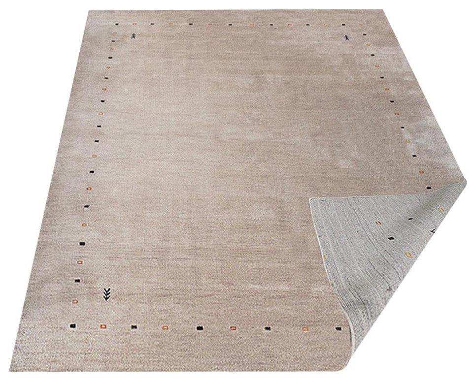 HAND KNOTTED LOOM WOOL ECO-FRIENDLY AREA RUGS - Rectangle, Beige, Contemporary