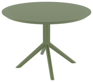 Sky Round Dining Table 42" Black, Olive Green