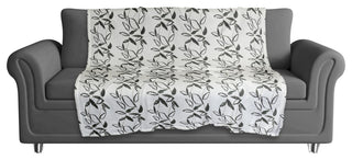 Black Leaf Stripes 50"x60" Coral Fleece Blanket