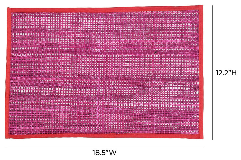Peele Seagrass Placemat - Set of 4, Pink