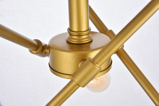 Midcentury Modern Brass 6-Light <br>Flush Mount