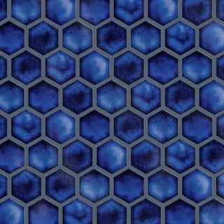 Hudson Due 2" Hex Sapphire Porcelain Floor and Wall Tile