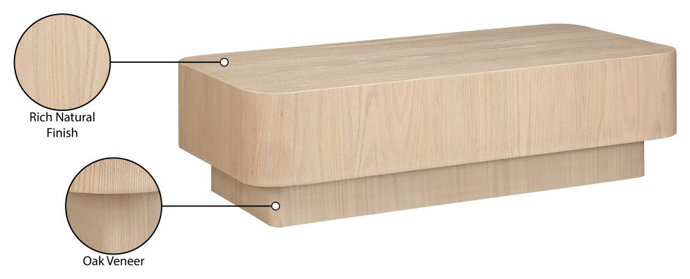 Oakmont Veneer Coffee Table, Natural, Coffee Table