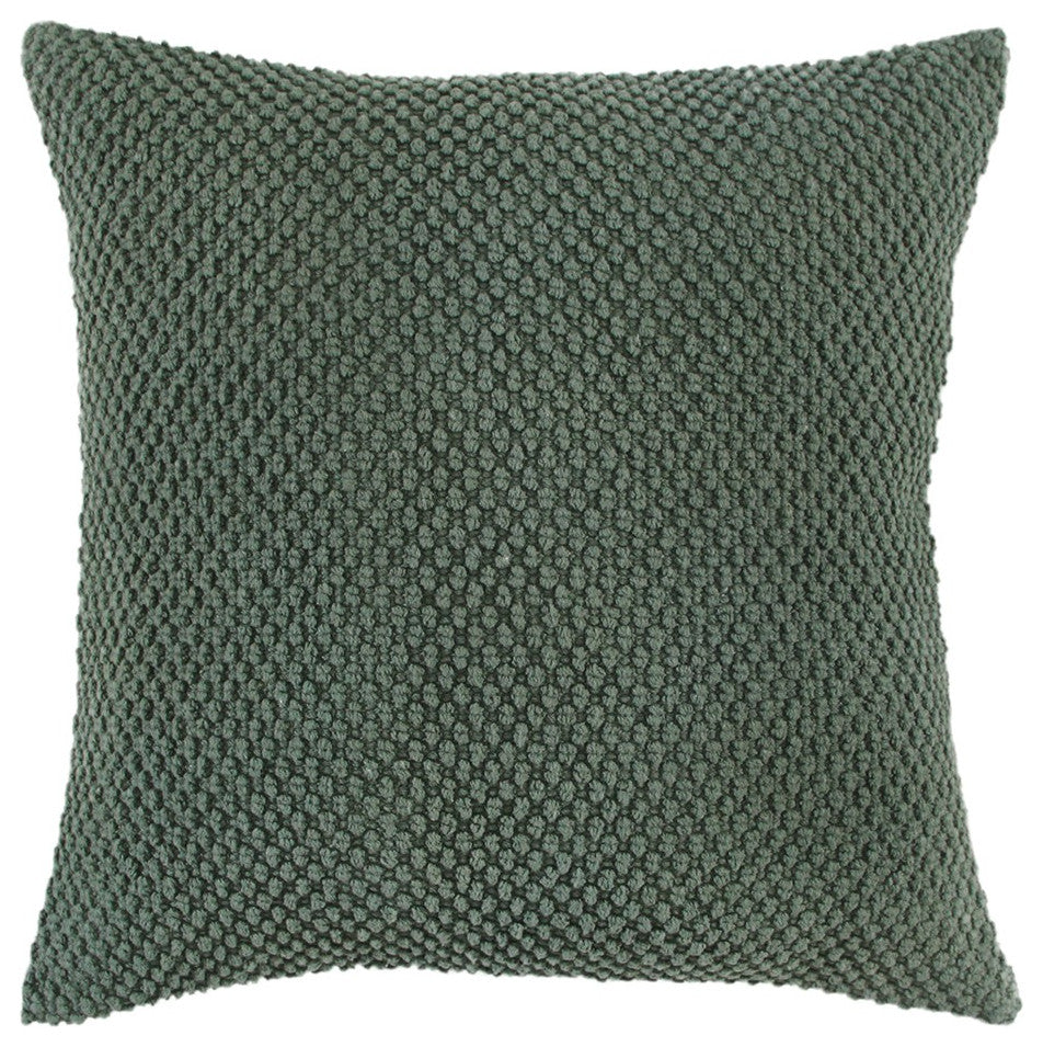 Olive Green Nubby Textured Modern Throw Pillow