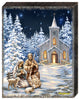 Nativity at the Chapel Night Sky Wooden Wall Art, Medium 18x12