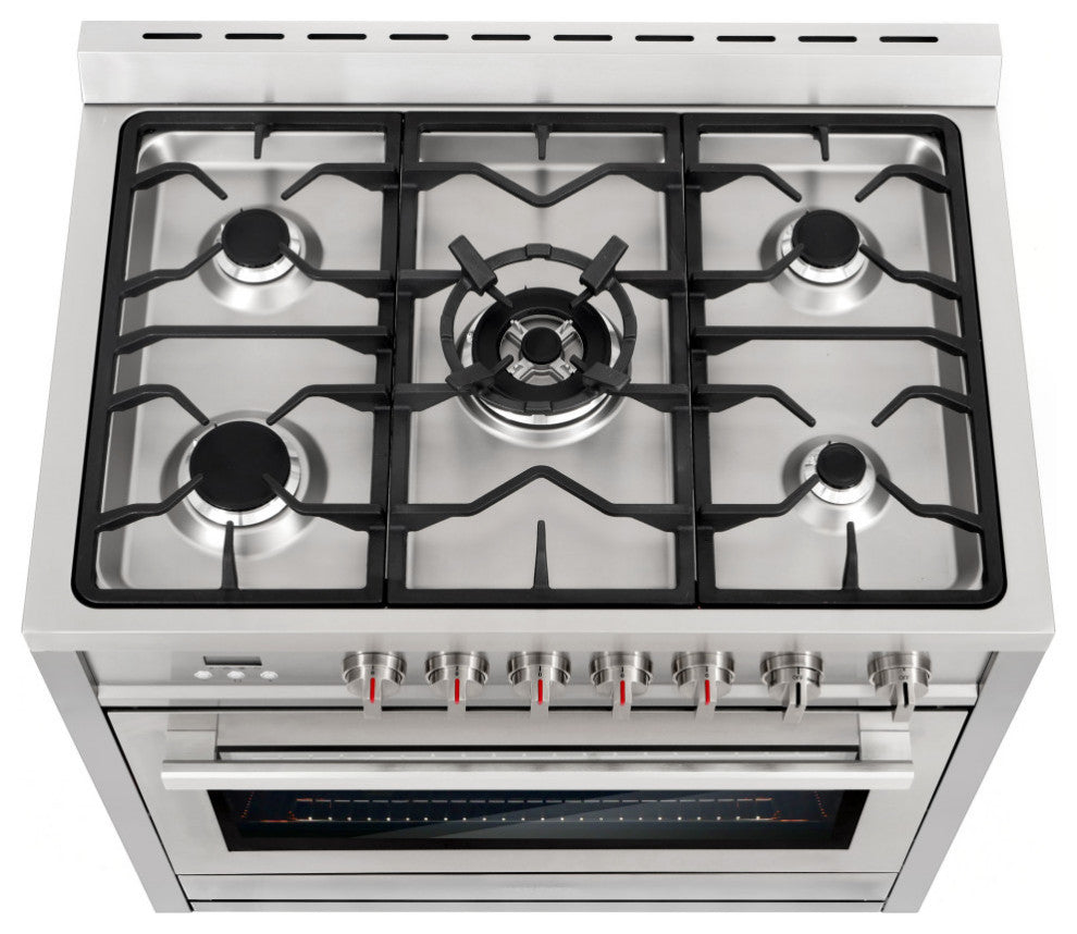 5PC Kitchen Package with 36" Freestanding Gas Range & 36" Island Range Hood