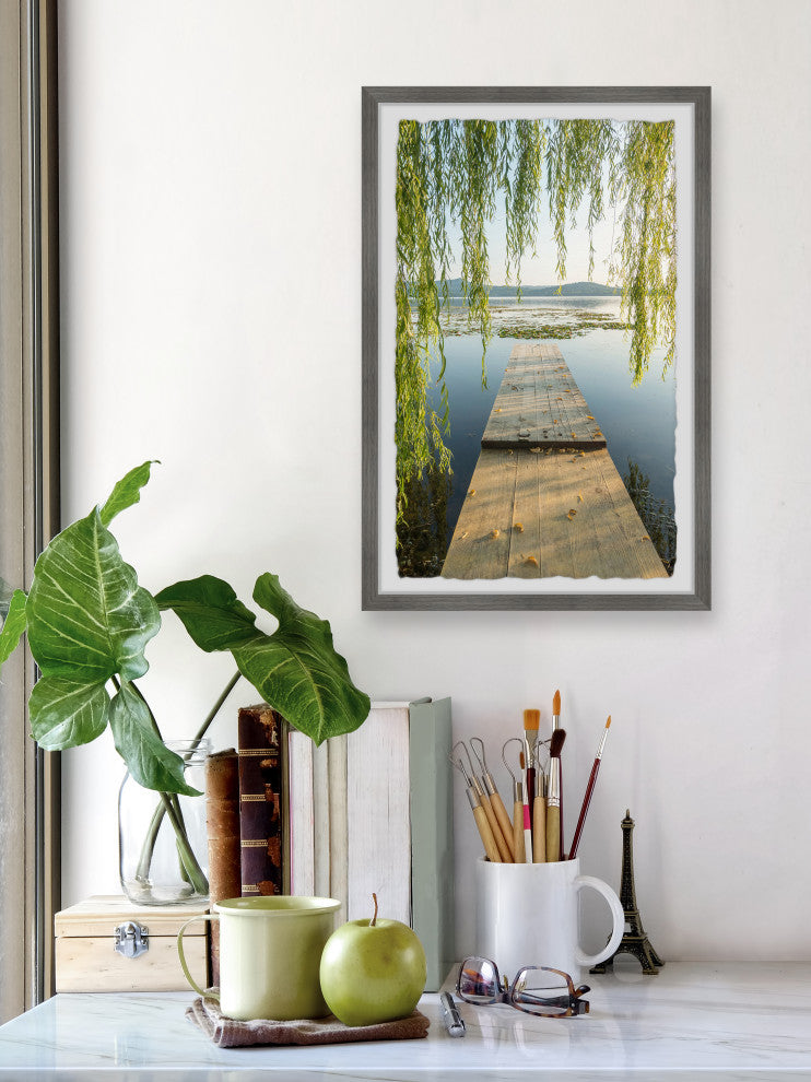 "Wooden Plank Bridge" Framed Painting Print, 8x12