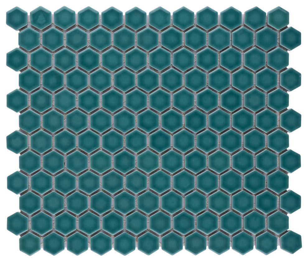 Tribeca 1" Hex Jade Porcelain Floor and Wall Tile