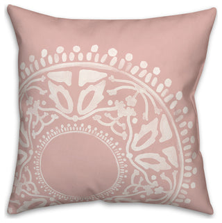 Pink Boho Circle 18x18 Indoor/Outdoor Pillow