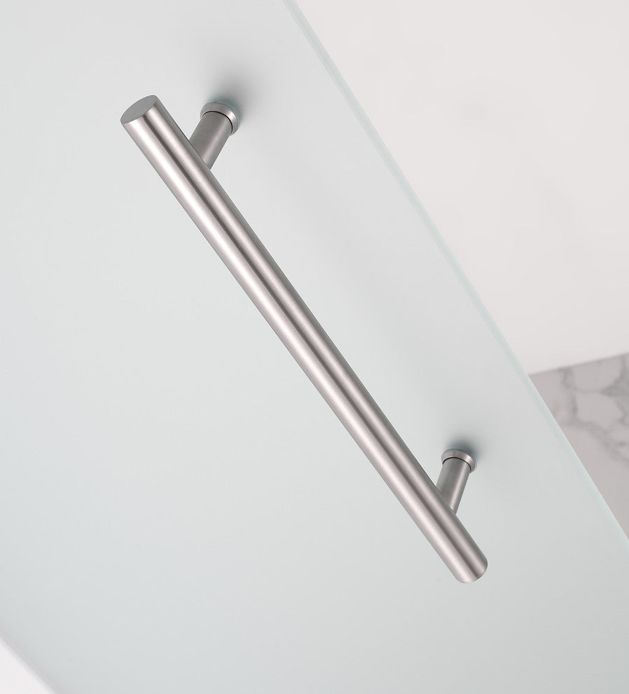 Coraline 56"-60"x76" Frameless Sliding Shower Door With Frosted Glass