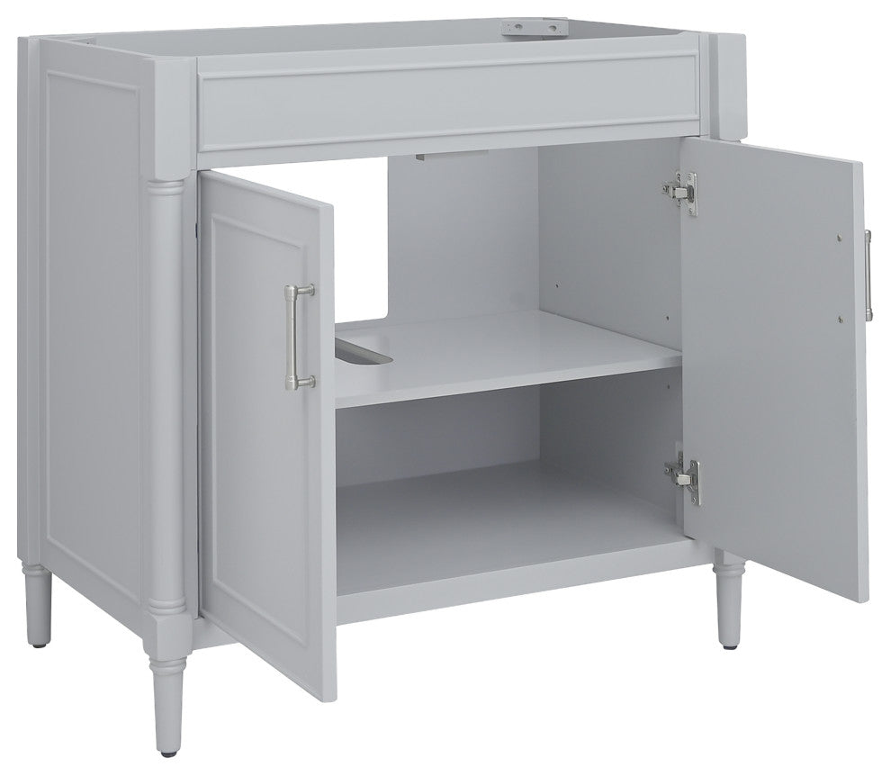 Avanity Bristol 36" Vanity Combo in Light Gray and Carrara White Marble Top