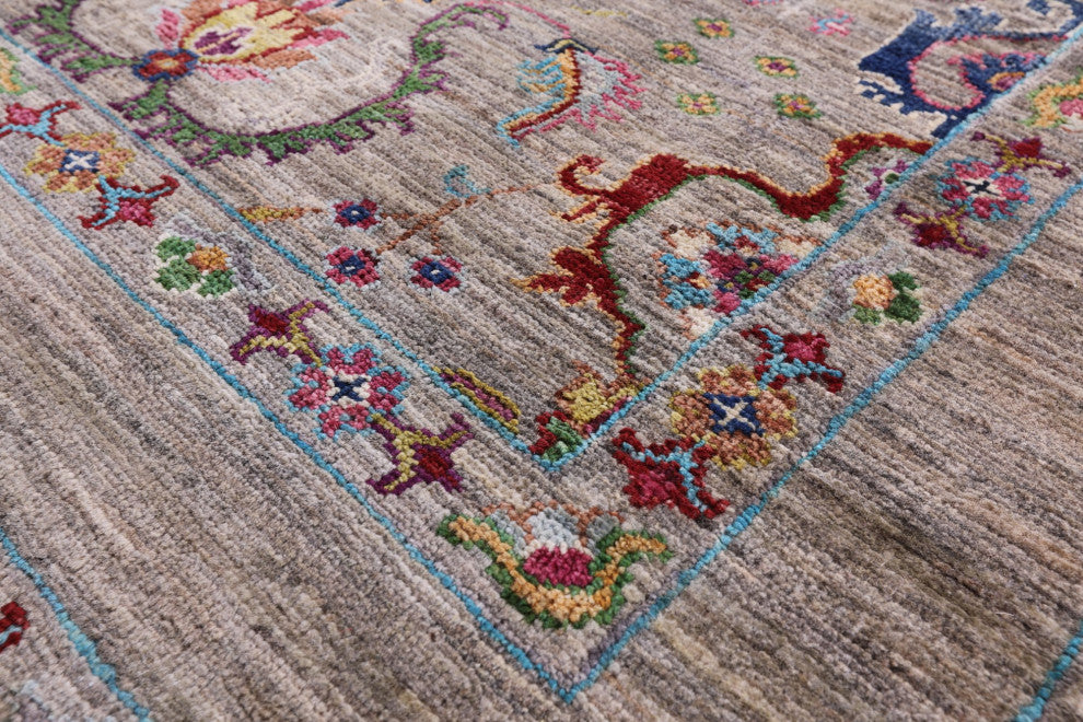 4' 1" X 6' 0" Hand Knotted Persian Tabriz Wool Rug Q9913