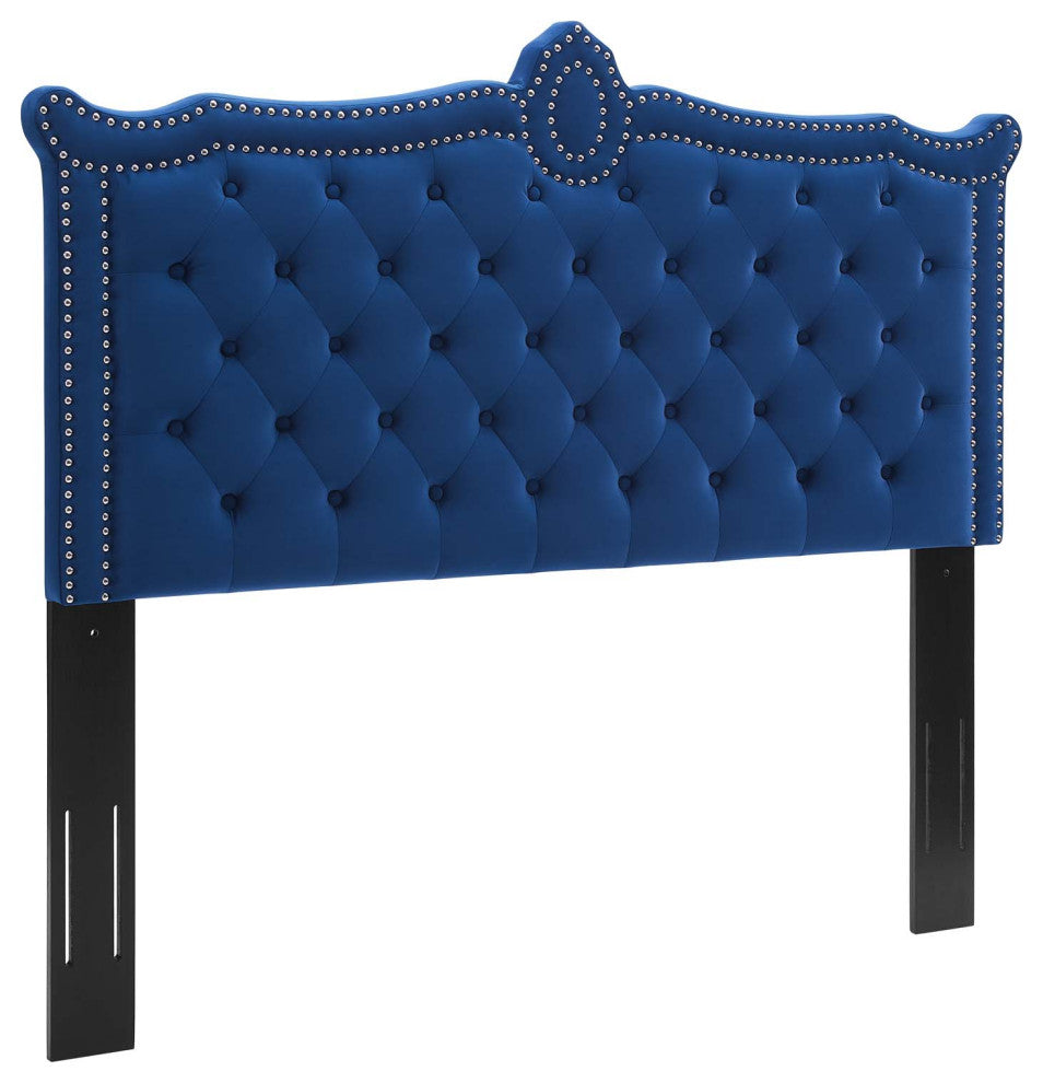 Louisa Tufted Performance Velvet King/California King Headboard, Navy