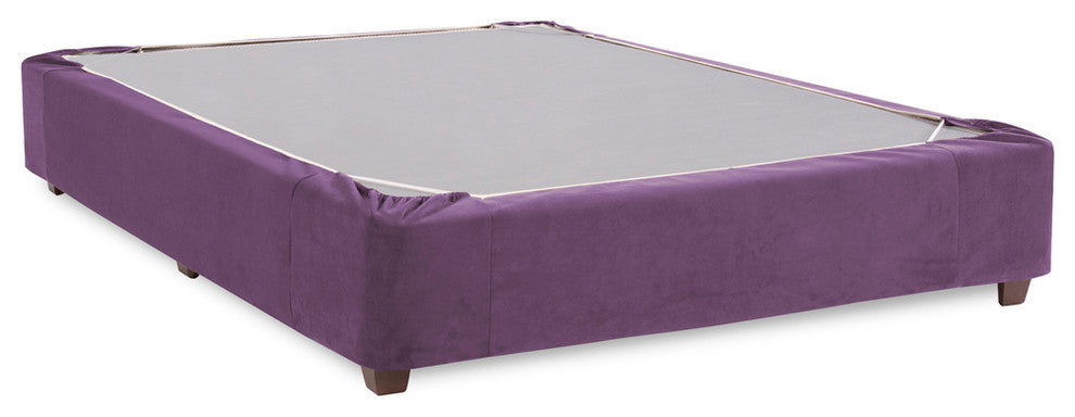 King Boxspring Cover, Bella Eggplant