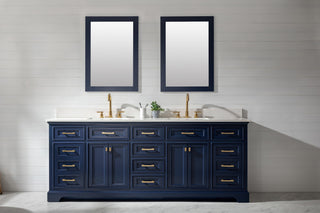 Milano 84" Double Sink Vanity, Blue