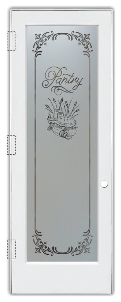 Pantry Door - Apple Pie  - Primed - 28" x 80" - Knob on Right - Push Open