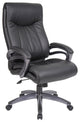 Modern Office Chair, Double Layered Pillowed Faux Leather Seat & Backrest, Black