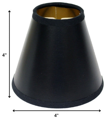 4" Black With Gold Set of 6 Chandelier Parchment Lampshadess