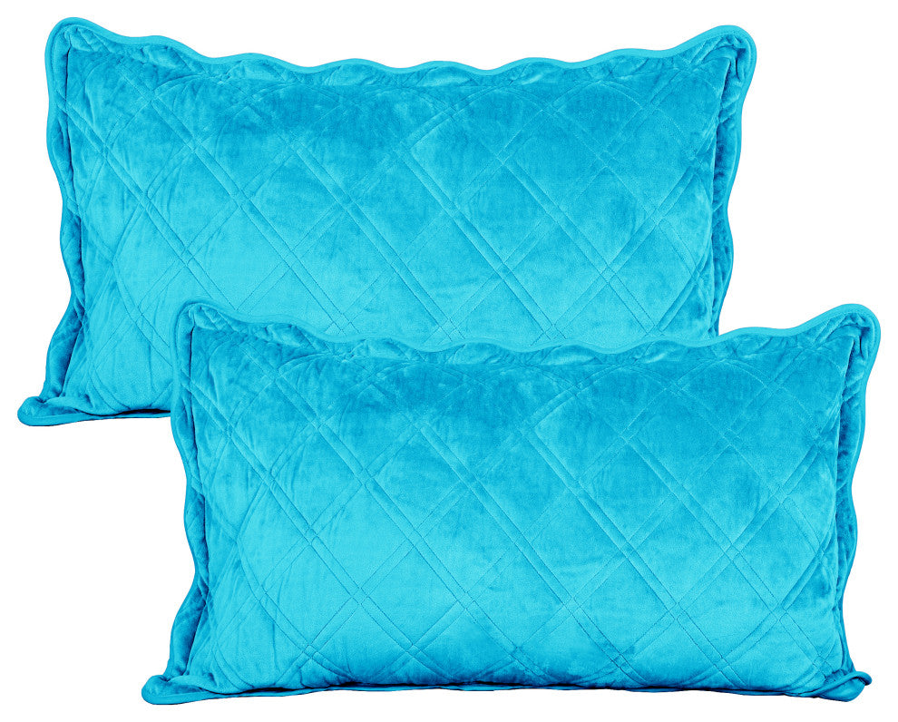 Supersoft Microplush Quilted 4-Piece Bed Spread Set, Scuba Blue, King