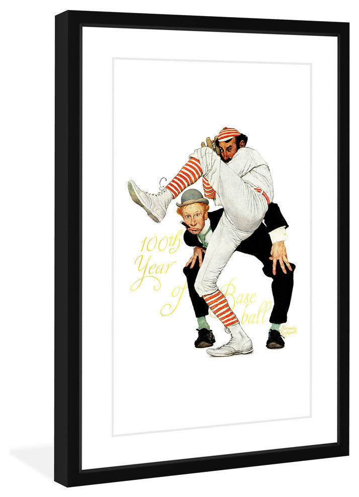 "100th Anniversary of Baseball" Framed Print by Norman Rockwell