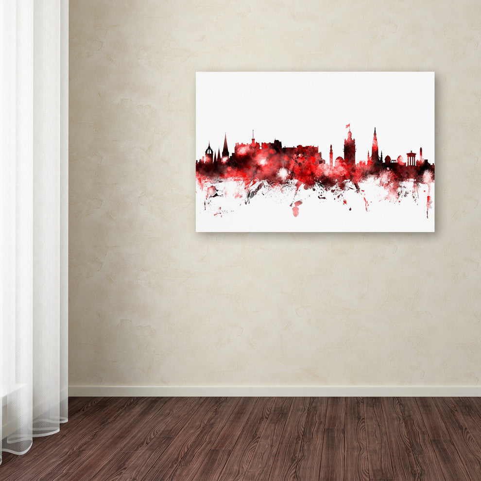 Michael Tompsett ''Edinburgh Skyline Red 2'' Canvas Art, 30x47