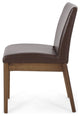 Oceanna Mid Century Modern Dining Chairs, Set of 2, Dark Brown + Natural Walnut, Pu