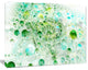 Green Blue Fractal Molecules, Abstract Wall Art Canvas, 40x30