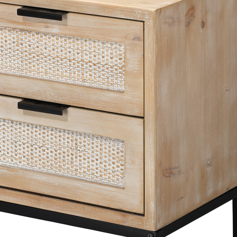 Close-up of front drawers on white background (cropped view).