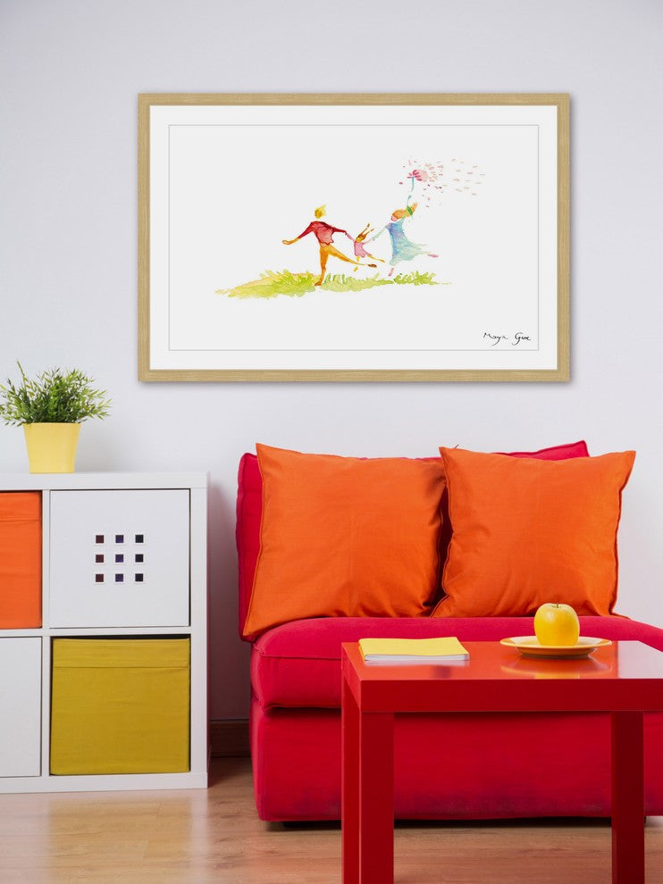 Marmont Hill, "Family Play" by Maya Gur Framed Painting Print, 30x20