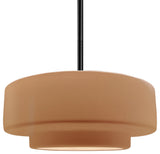 Radiance Medium Tier Pendant, Adobe Frame, Matte Black Metal, Rigid Stem Kit