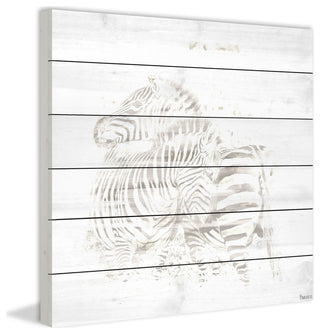 "White Stripes" Print on White Wood, 40"x40"