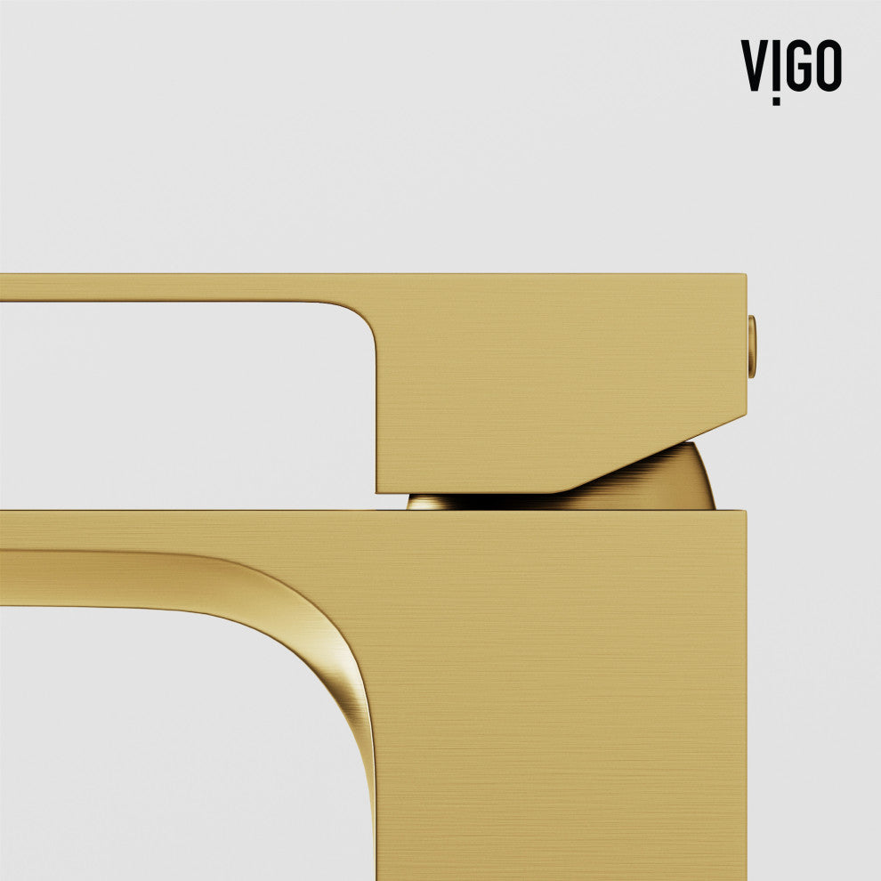 VIGO Dunn 11" H Single Handle Single Hole Bathroom Vessel Faucet, Matte Brushed Gold