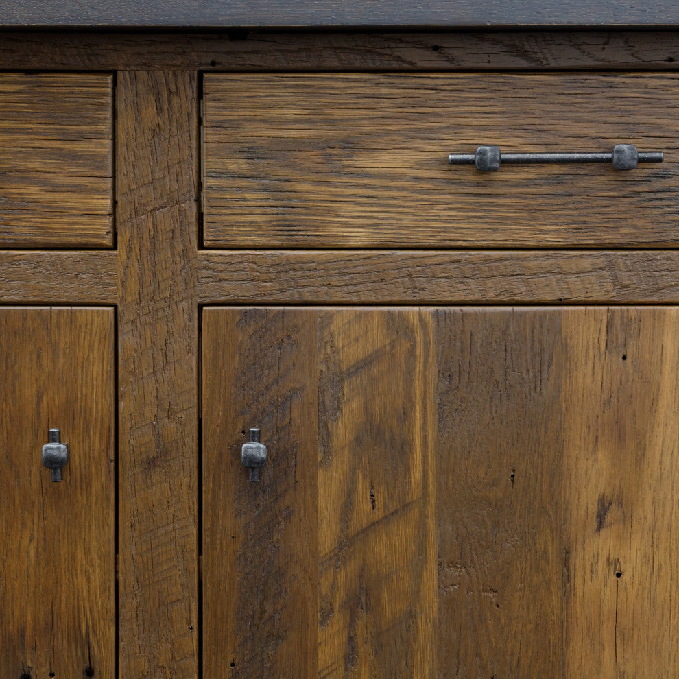 Reclaimed Oak Kitchen Island, Walnut and Antique Slate