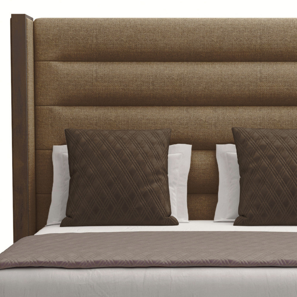 Nativa Interiors Irenne Horizontal Channel Bed, Brown, King, Medium 67"