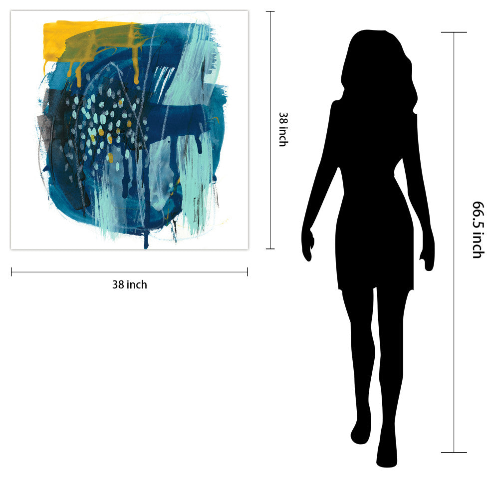 "Intuitive Motion II" Abstract Wall Art Frameless Free Floating Tempered Glass