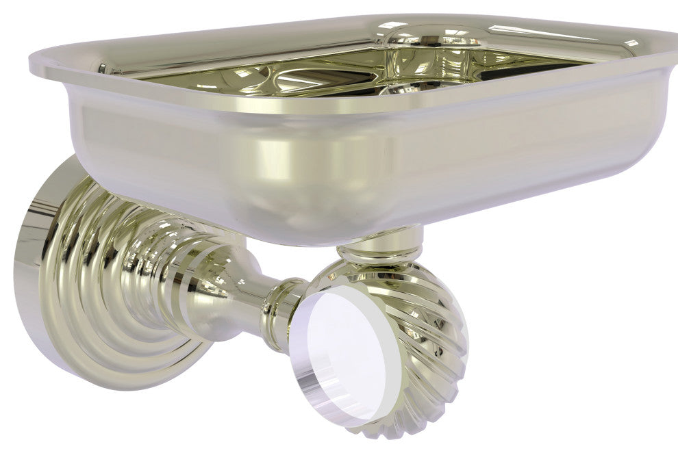 Pacific Grove Wall-Mount Soap Dish Holder with Twist Accents, Polished Nickel