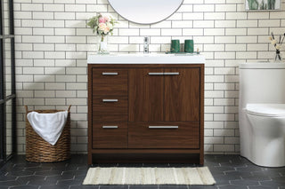 Walker 36" Single Bathroom Vanity, Walnut