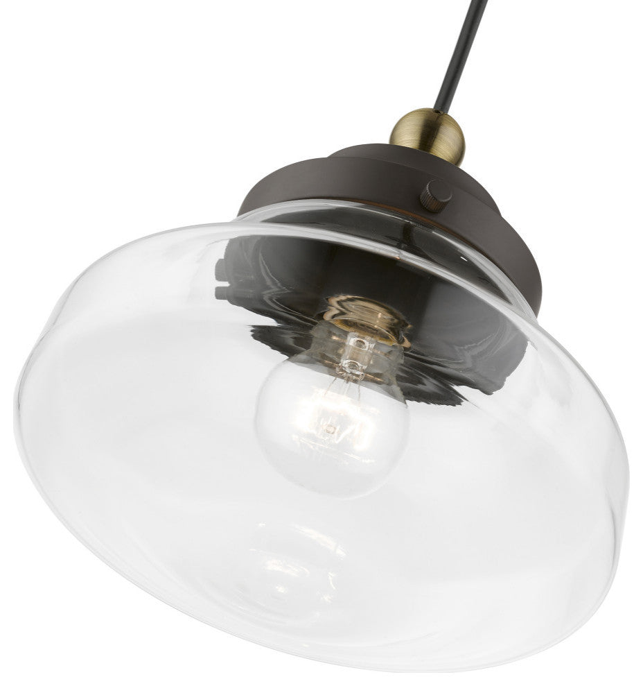 Avondale 1 Light Bronze With Antique Brass Accent Mini Pendant