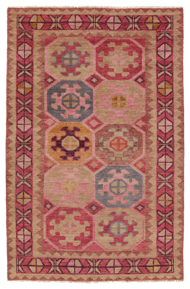 Jaipur Living Zetta Hand-Knotted Medallion Pink Rug, 8'x10'