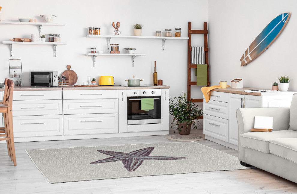 Starfish Nautical Chenille Rug