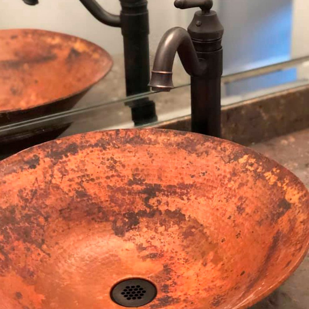 Catalonia Copper Vessel Sink and Faucet Set, Oil Rubbed Bronze